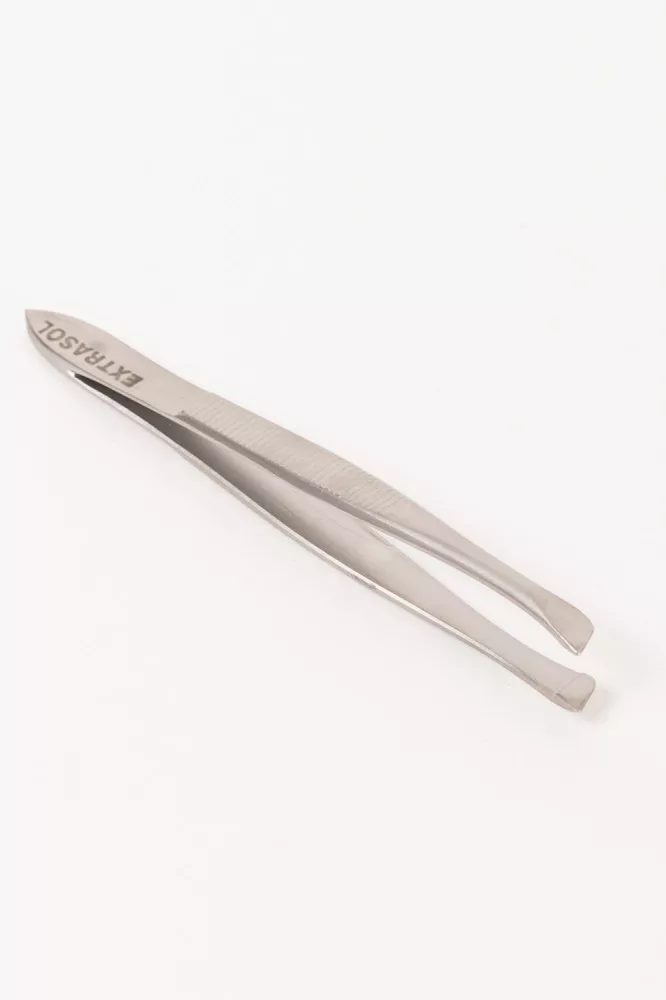Extrasol – Eyebrow Tweezers – Slanted – Wide Head – Stainless Steel
