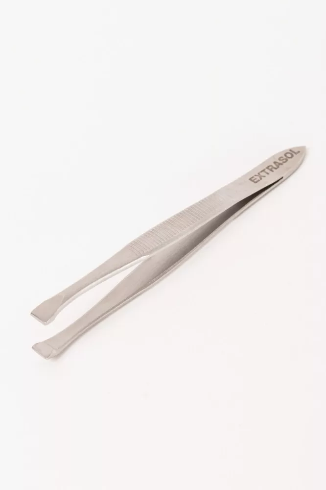 Extrasol – Eyebrow tweezers – Straight – Wide-tip – Stainless