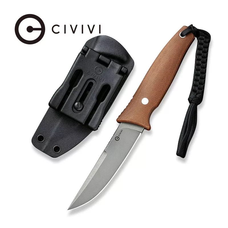 Tamashii – Messer – D2-Klinge – braunes Micarta-Griff – Kydex-Scheide