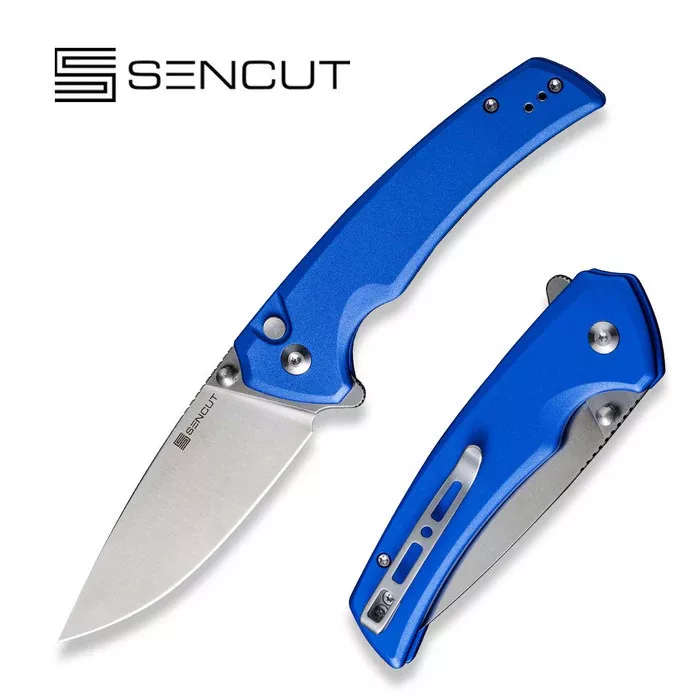 Serene – Satiniert D2-Klinge – Hellblauer Aluminiumgriff