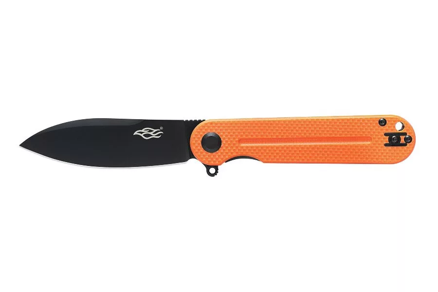 Firebird FH922PT-OR – Schwarzer D2-Stahl – Oranges G-10 – 85 mm