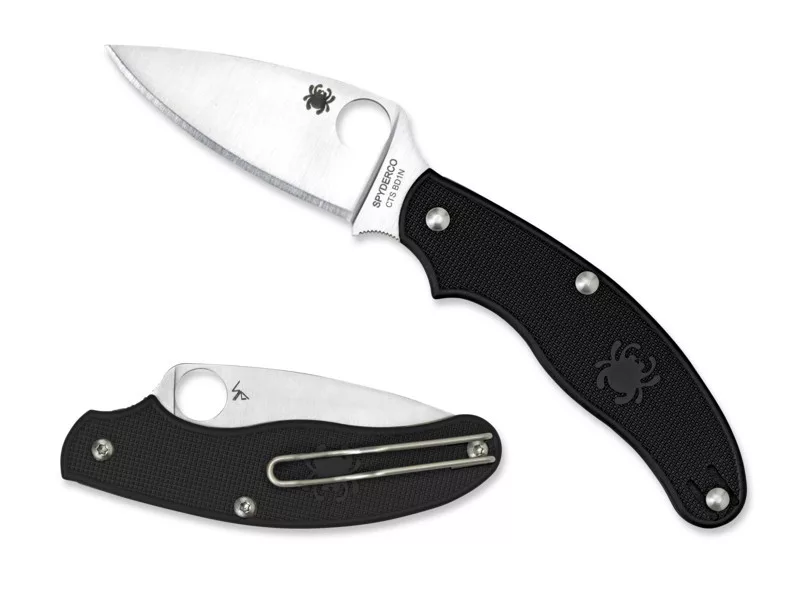 UK Penknife – Black FRN – Leaf-Shaped Blade – Plain Edge