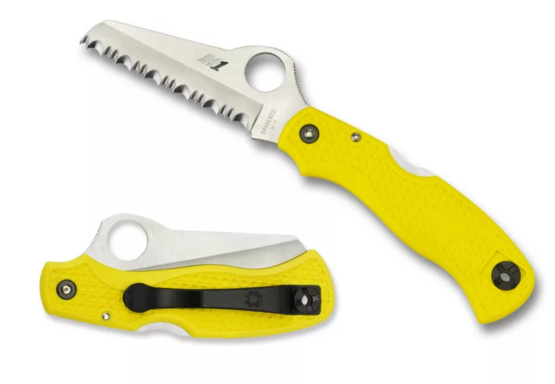 Saver Salt – FRN yellow – H-1 steel – Serrated edge