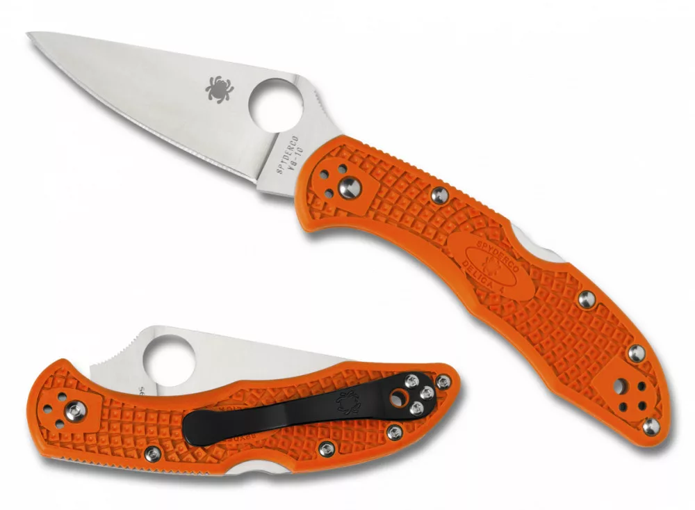 Delica 4 – FRN Orange – Flat Grind – Plain Edge