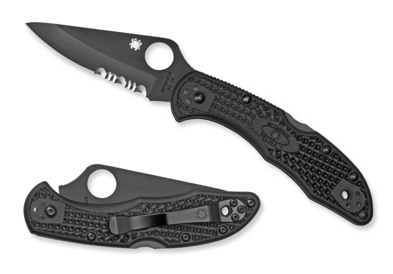 Delica 4 – Schwarzes FRN, schwarze Klinge – Combo Edge