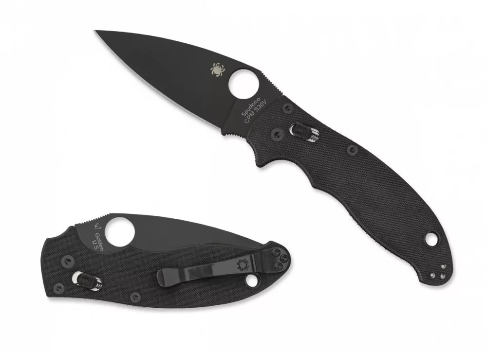 Manix 2 – G-10 Schwarz, schwarze Klinge – Glatte Schneide