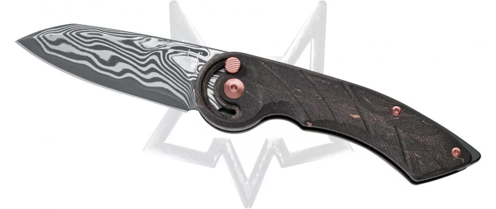 Radius – Damascus blade – Carbon fibre handle – Space Coral