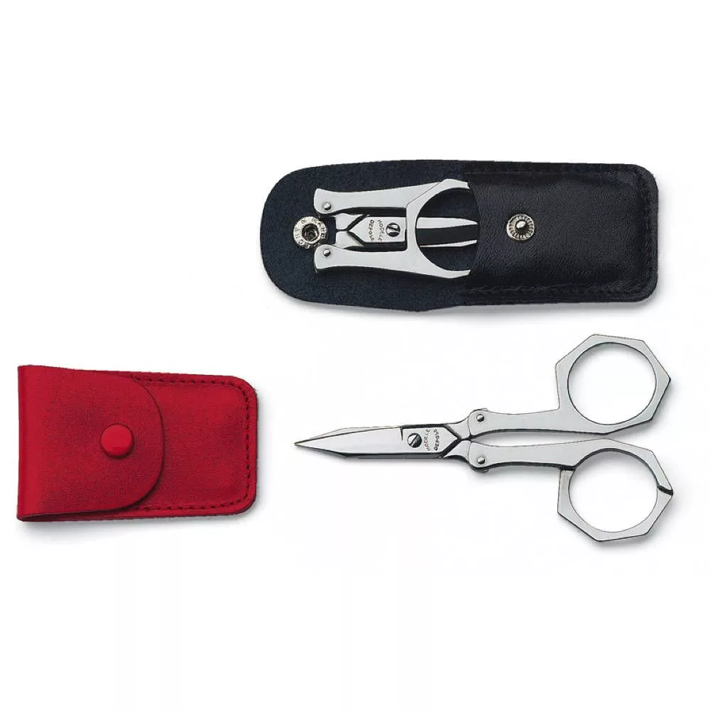 Folding Mini Scissors in Leather Sheath