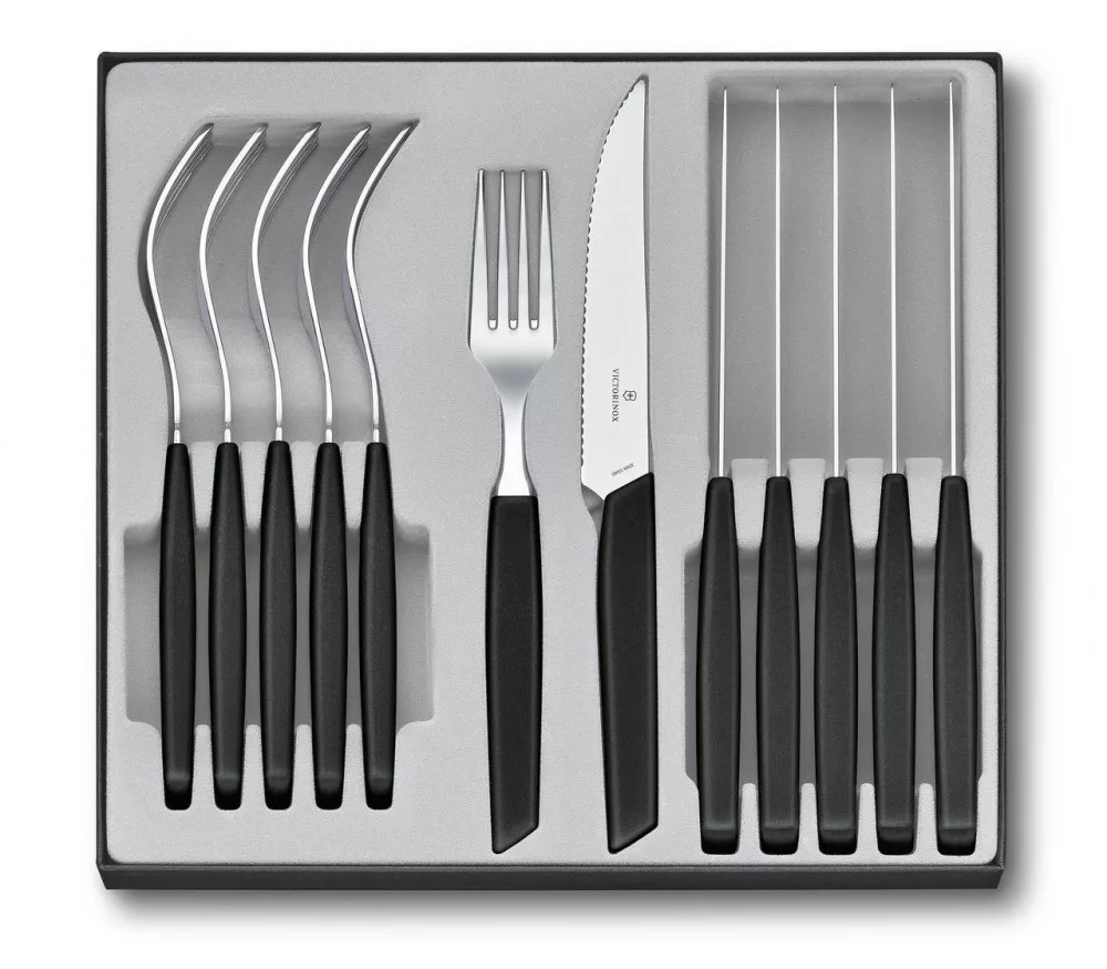Swiss Modern – Cutlery Set – With Steak Knives – 12 pcs – Black
