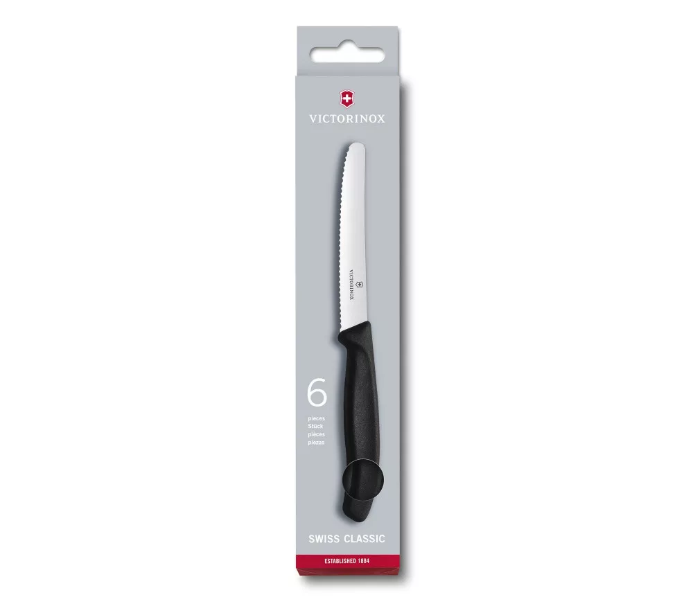Swiss Classic – Breakfast knife – Serrated – Black – 6 pcs
