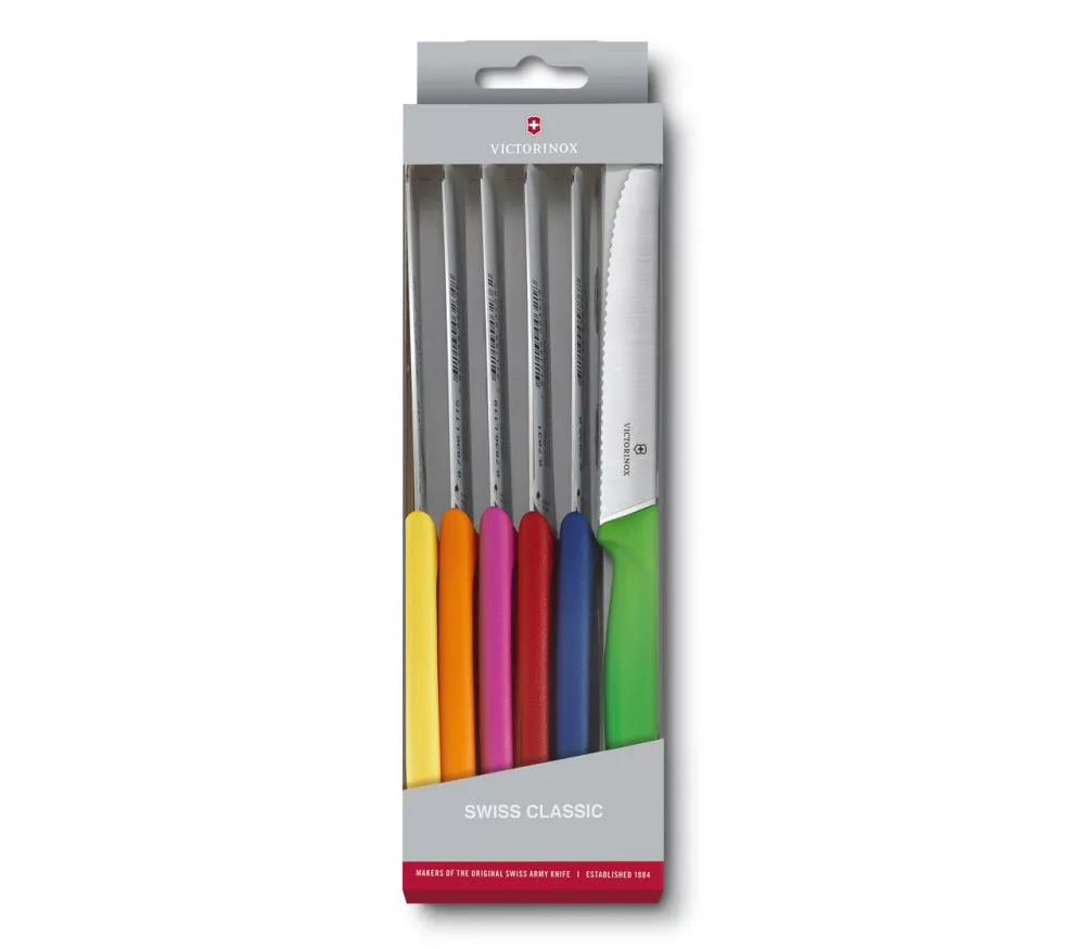 Swiss Classic – Breakfast knife – Serrated – Assorted colours – 6 pcs