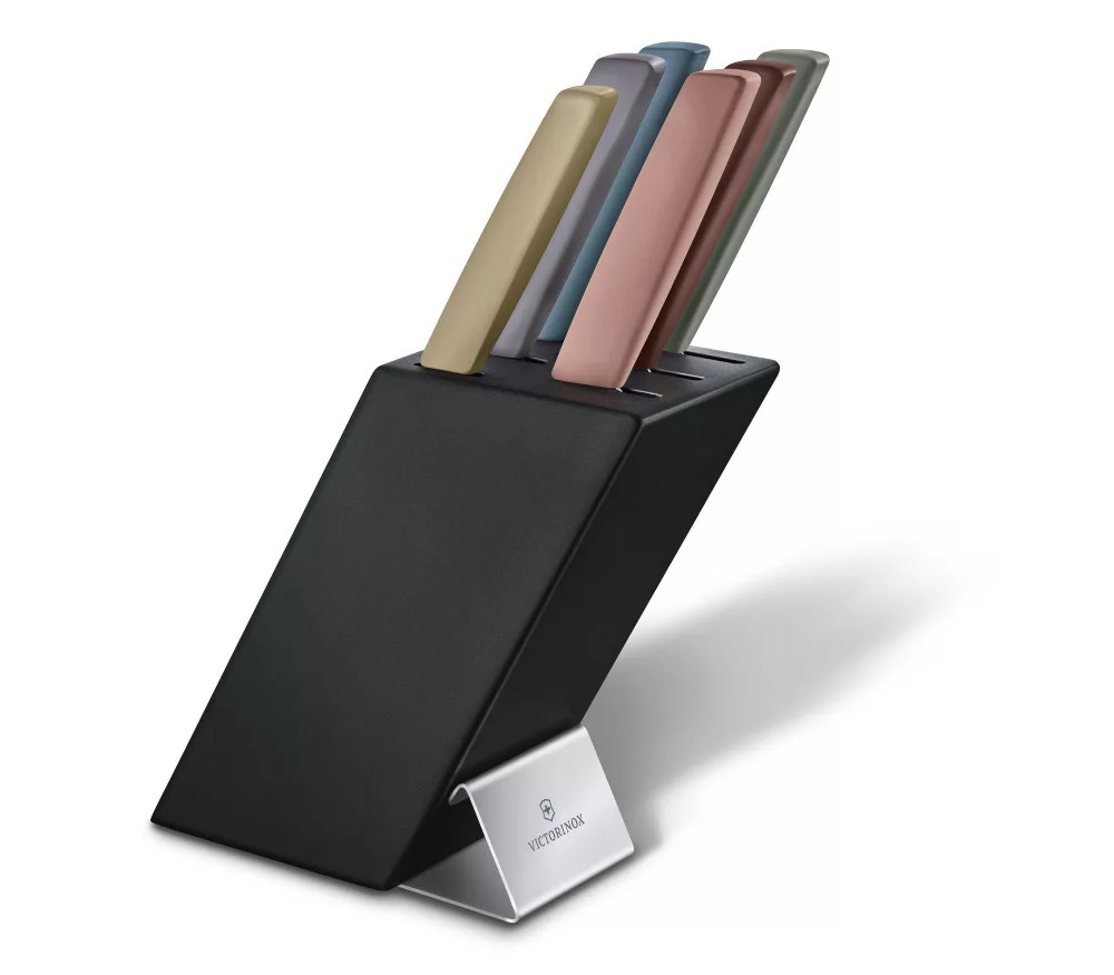 Swiss Modern – Messerbox – 6-teilig – Bunte Griffe, schwarze Box