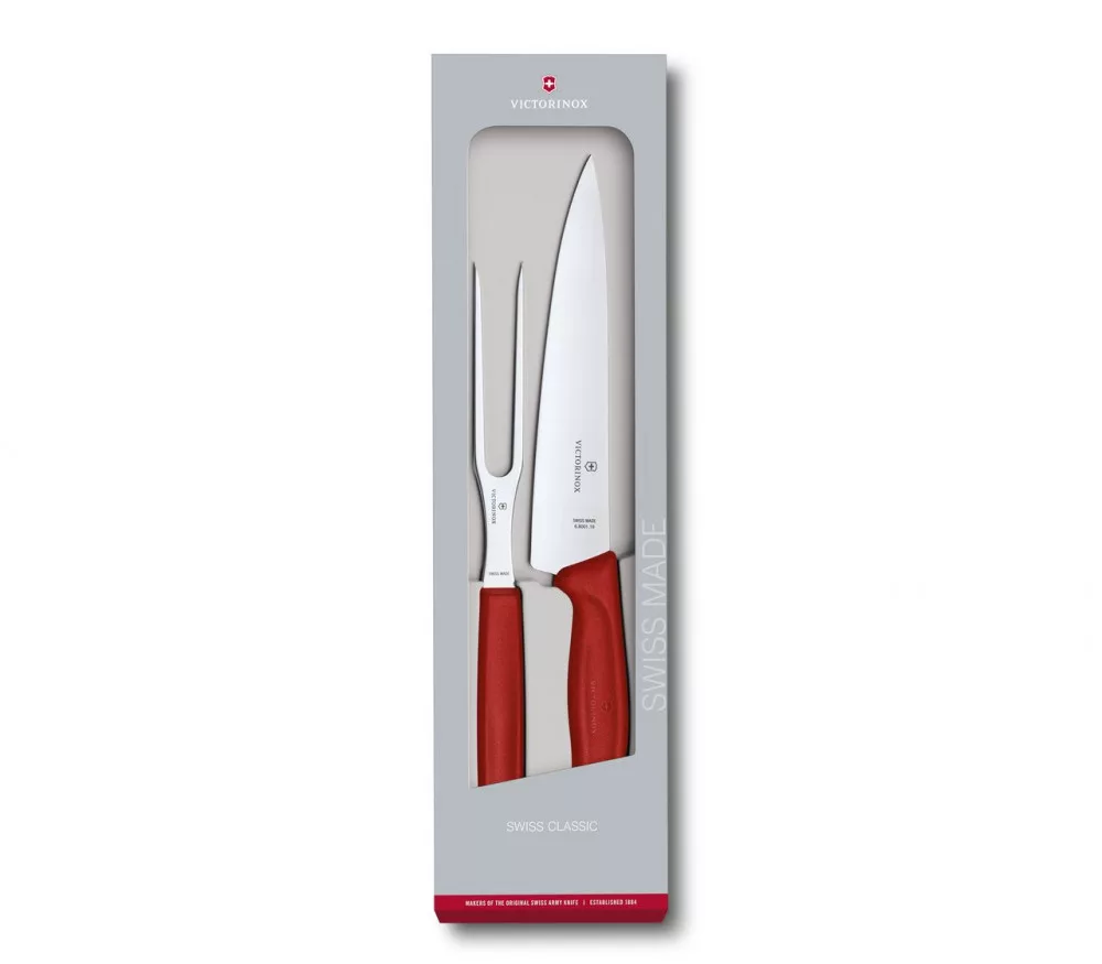 Swiss Classic – Carving Set – 2 pcs – Red – In Gift Box