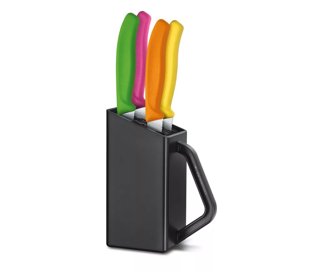 Swiss Classic – Steak and Pizza Knife Set – 4 pcs – Colorful – In knife box