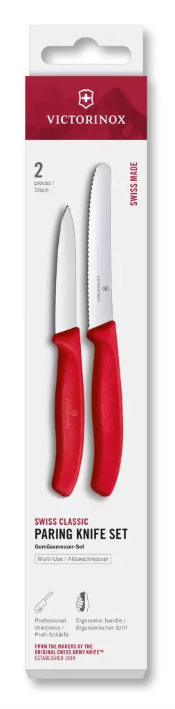Swiss Classic – Schneidemesser-Set – 2 Stk. – Chilirot – in Schachtel