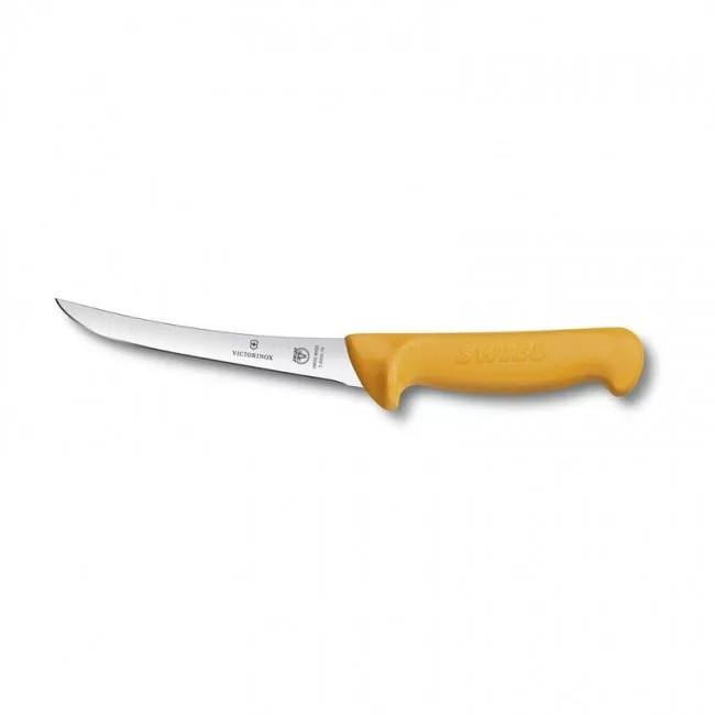 Swibo – Csontozókés – Ívelt – Keskeny – Fél-flexibilis – 16 cm – Narancs