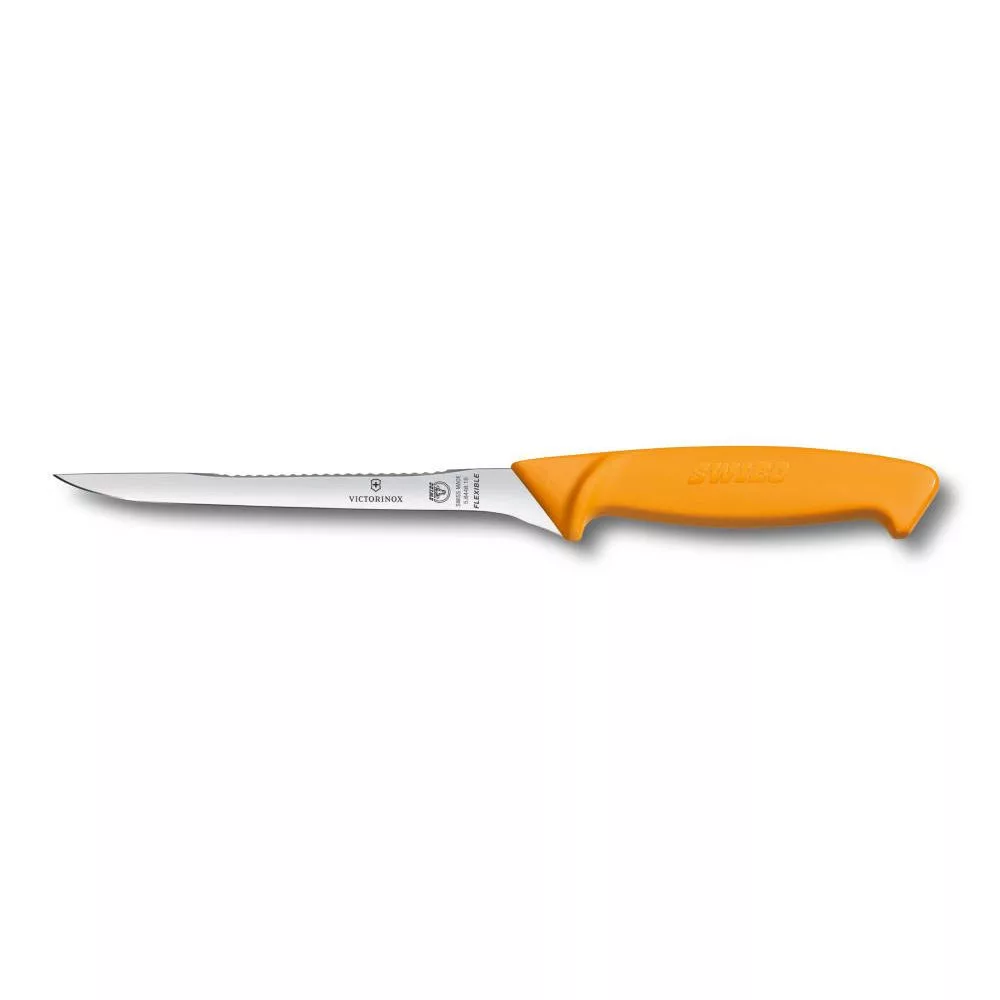 Swibo – Fischfiletiermesser – Gerade, Schuppenentferner – 16 cm – Orange