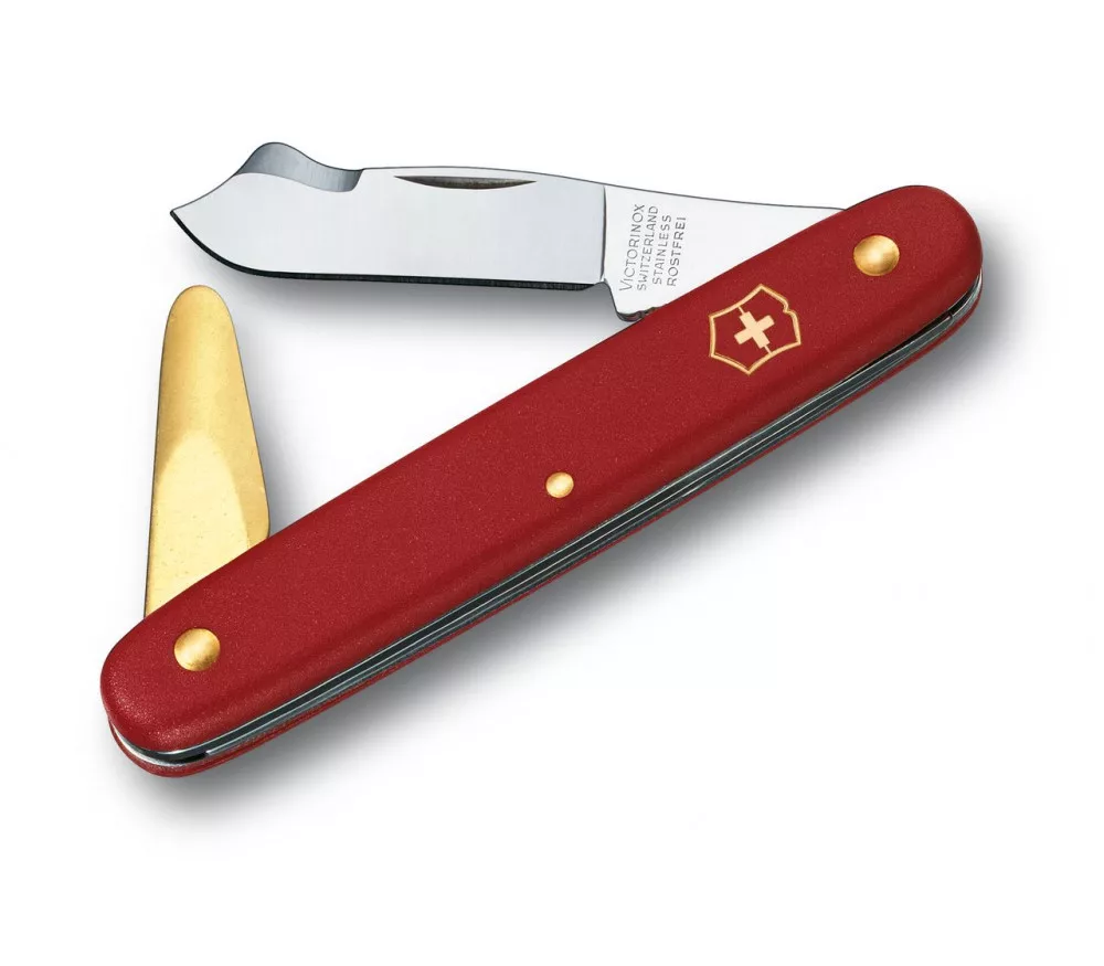 Combined Grafting Knife – With Bark Lifter – Red