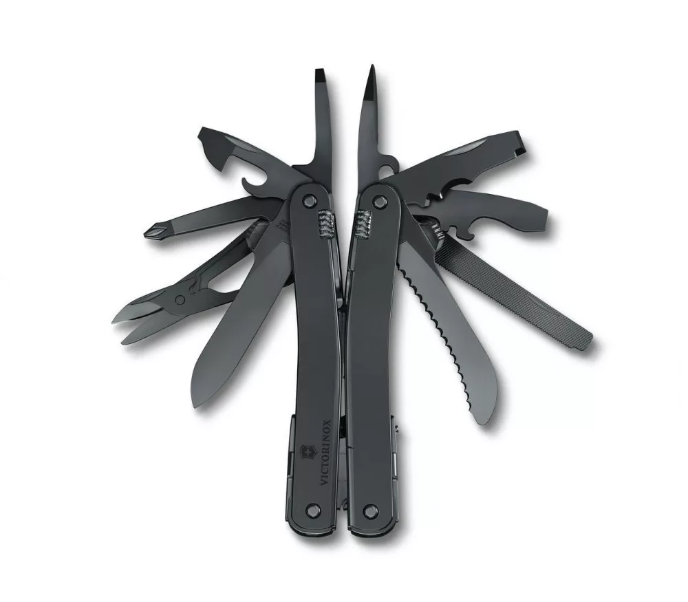 SwissTool Spirit MXBS – Multitool – Black – Pearl canvas pouch