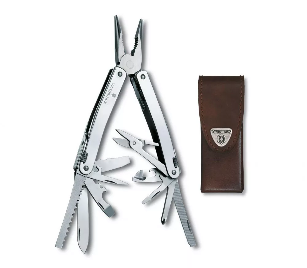 SwissTool Spirit X – Multitool – Bőrtok