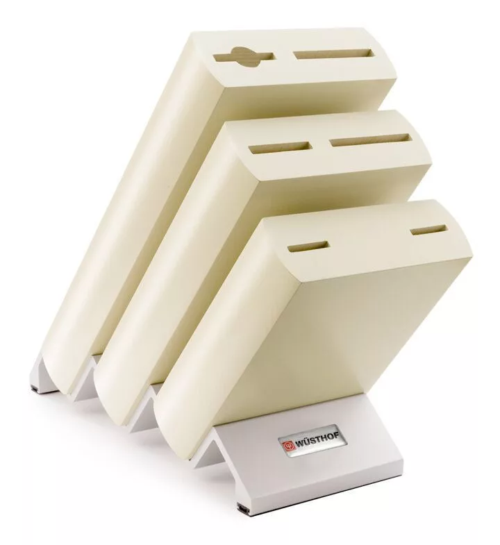 7252 – Classic Ikon Creme – Stepped Knife Block – White – Empty