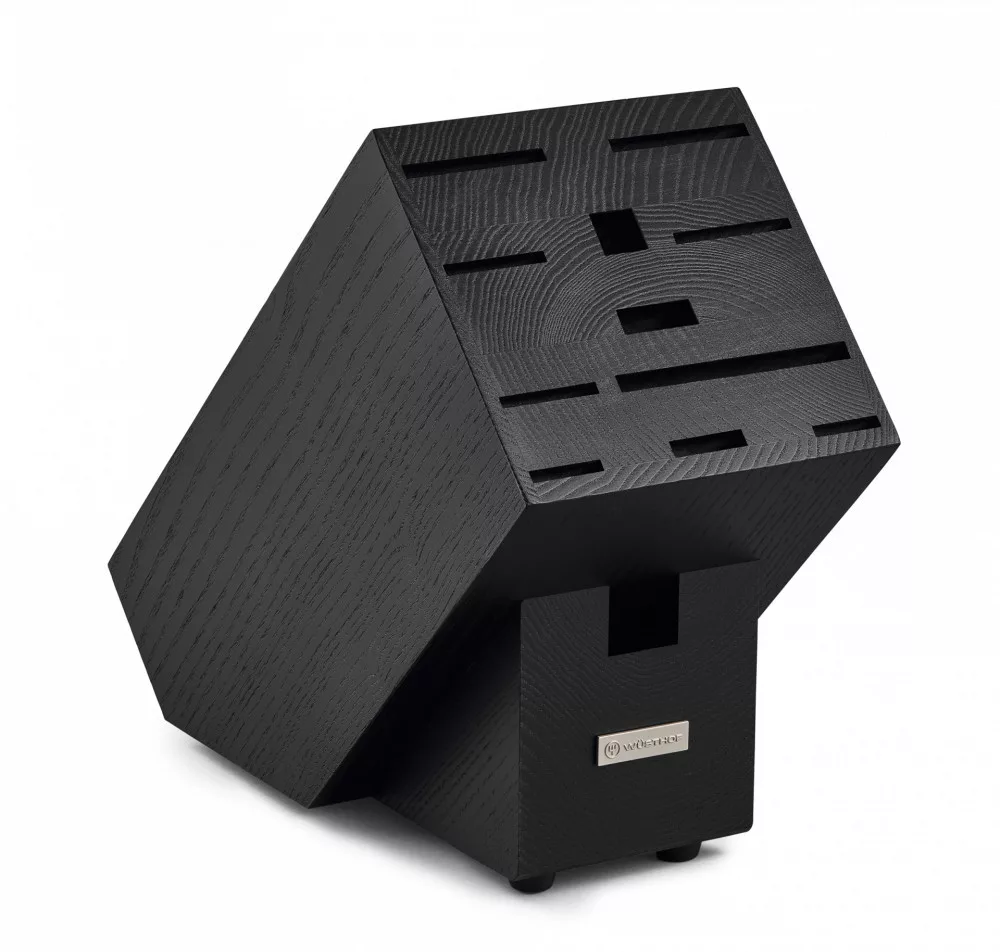 7248 – Knife Holder Box – 12-piece – Ash Wood – Black – Empty