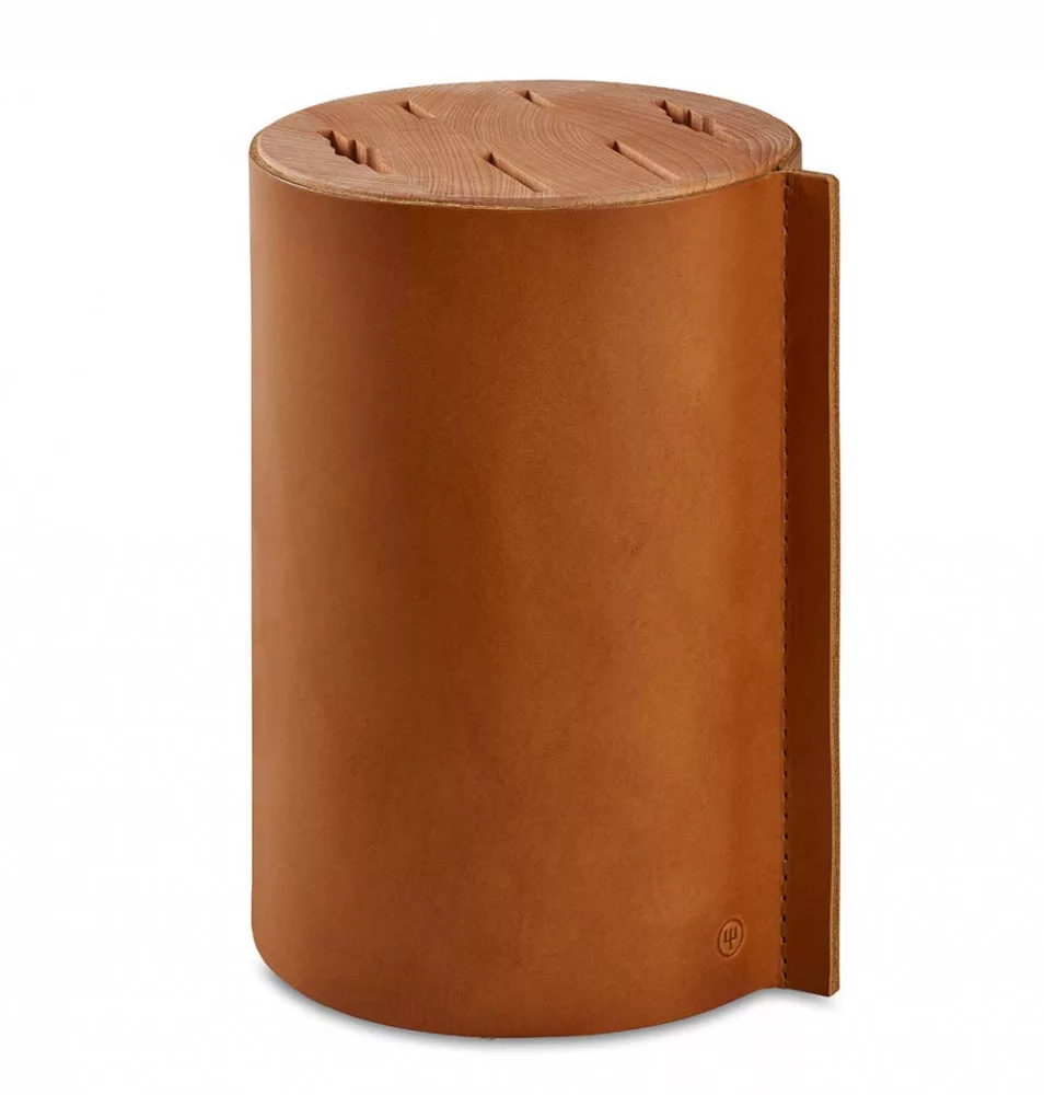 Amici – Knife Block – 6-piece – Beech – Leather – Empty