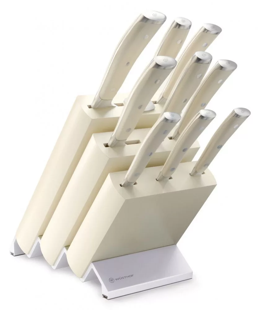Classic Ikon Creme – Stufen-Messerblock – 9-teilig