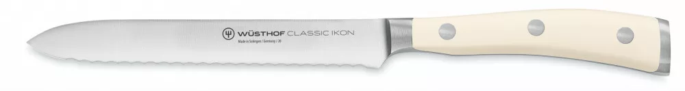 4126-0D – Classic Ikon Creme – Allzweckmesser – Wurstmesser – 14 cm – Wellenschliff – Im Geschenkkarton
