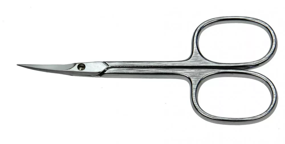 Leather Shears – Bent – Nickel-Plated – Glossy