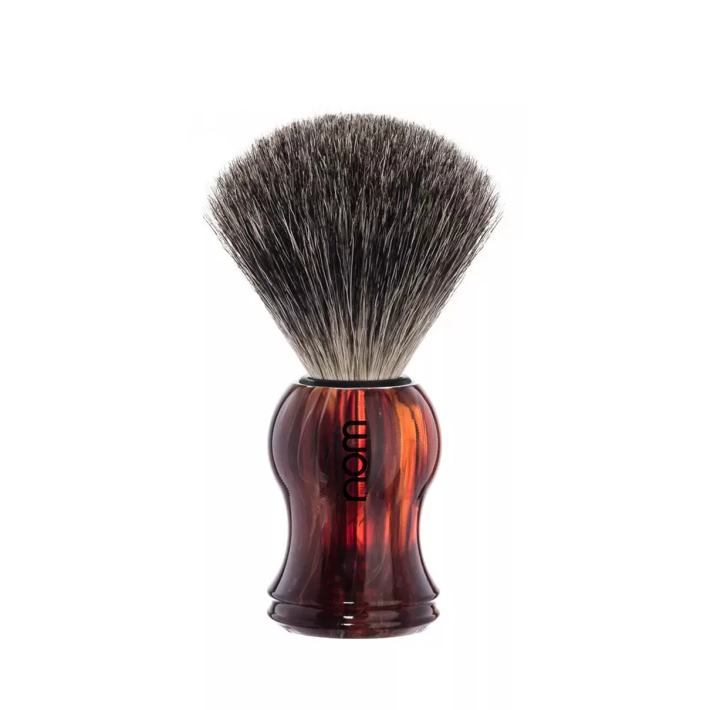 Nom Gustav – Shaving Brush – Pure Badger Hair – Havana Plastic Handle
