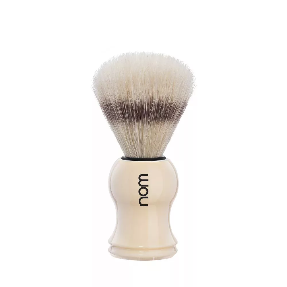 Nom Gustav – Shaving Brush – Wild Boar Bristle – Cream Plastic Handle