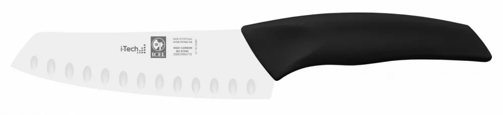 I-Tech – Santoku – Bordázott – 14 cm – Fekete