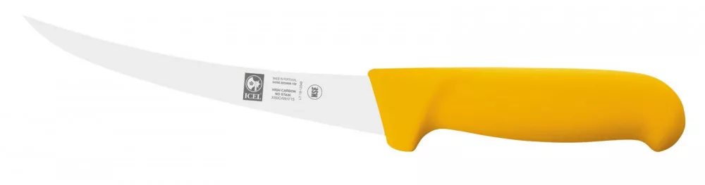Poly – Skandináv csontozókés – Ívelt – Merev – 15 cm – Sárga