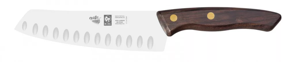 Exotic – Santoku – Gekehlt – Rosenholz – 14 cm