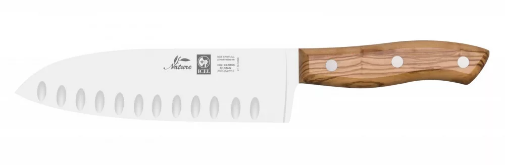 Nature – Santoku – Bordázott – Olajfa – 18 cm