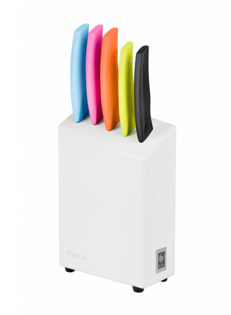 I-Tech – Knife set – 5-piece – In white box – Mixed colours