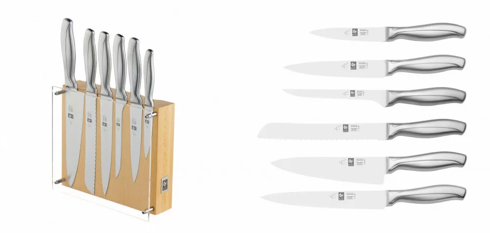 Absolute Steel – Knife Set – 6 pcs – In Magnetic Knife Block