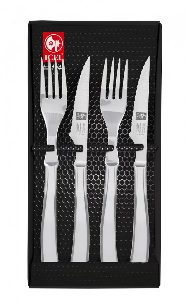 Platina – Steakbesteck-Set – 4-teilig – 2 Gabeln + 2 Messer