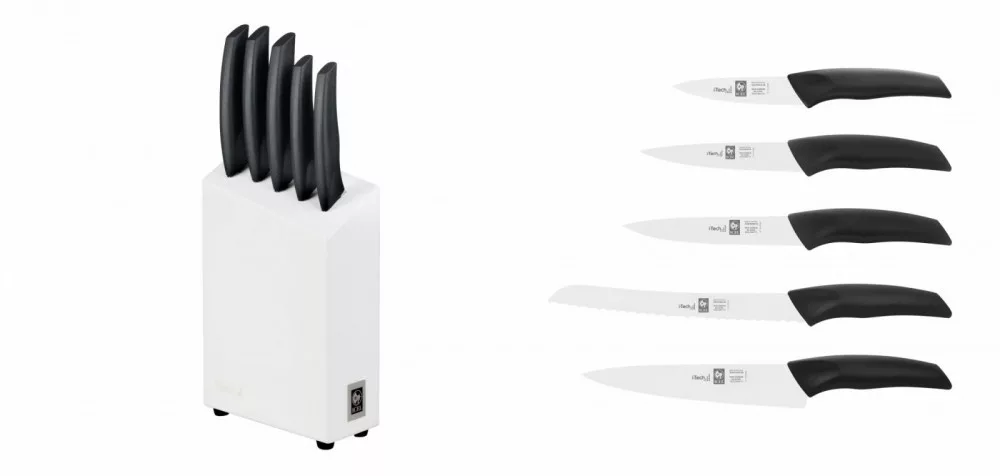 I-Tech – Késkészlet – 5 Részes – Fehér Boxban – Kék színű késekkel