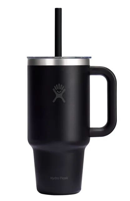 32 Oz Reisebecher mit Klarer Deckel Schwarz