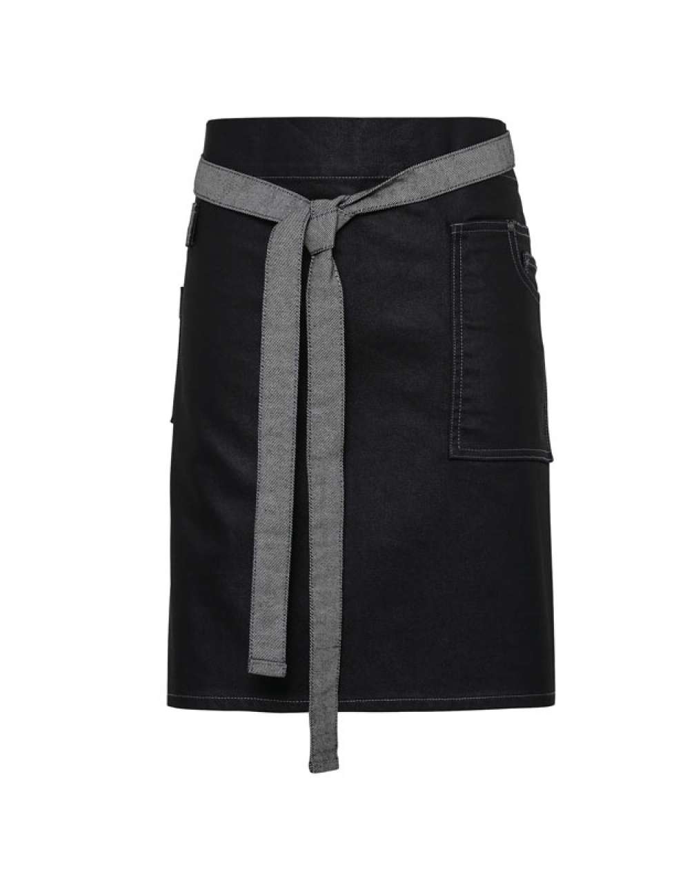 'Division' Waxed Look Denim Waist Apron