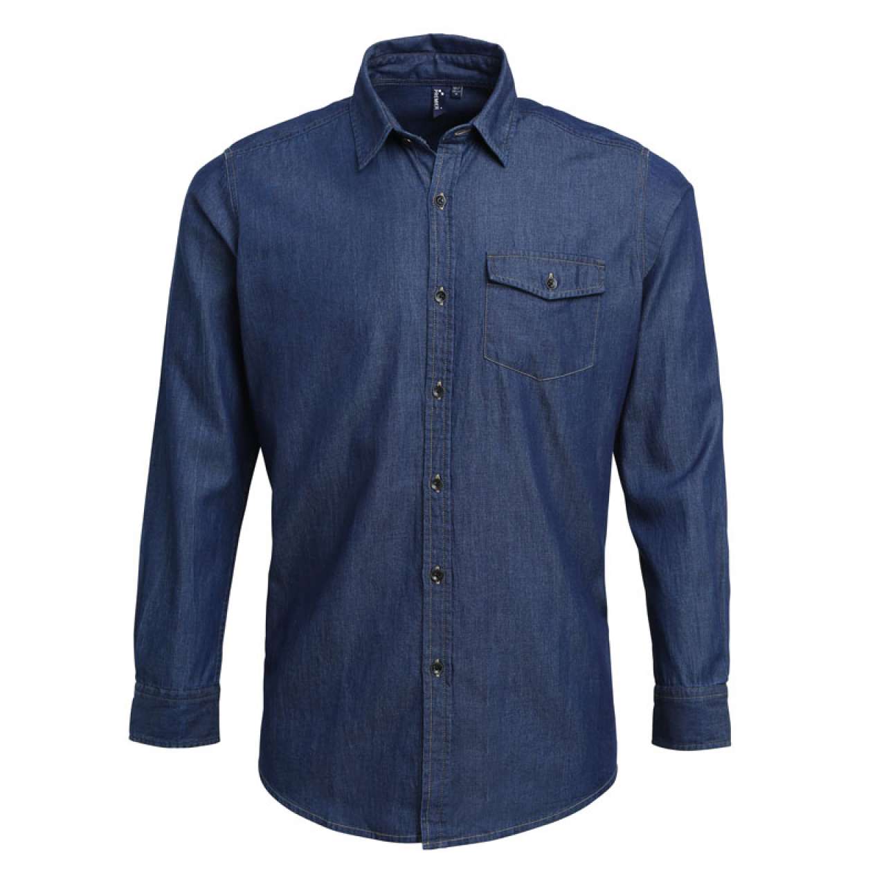 Férfi Denim Ing Farmer Stílusú Tűzéssel