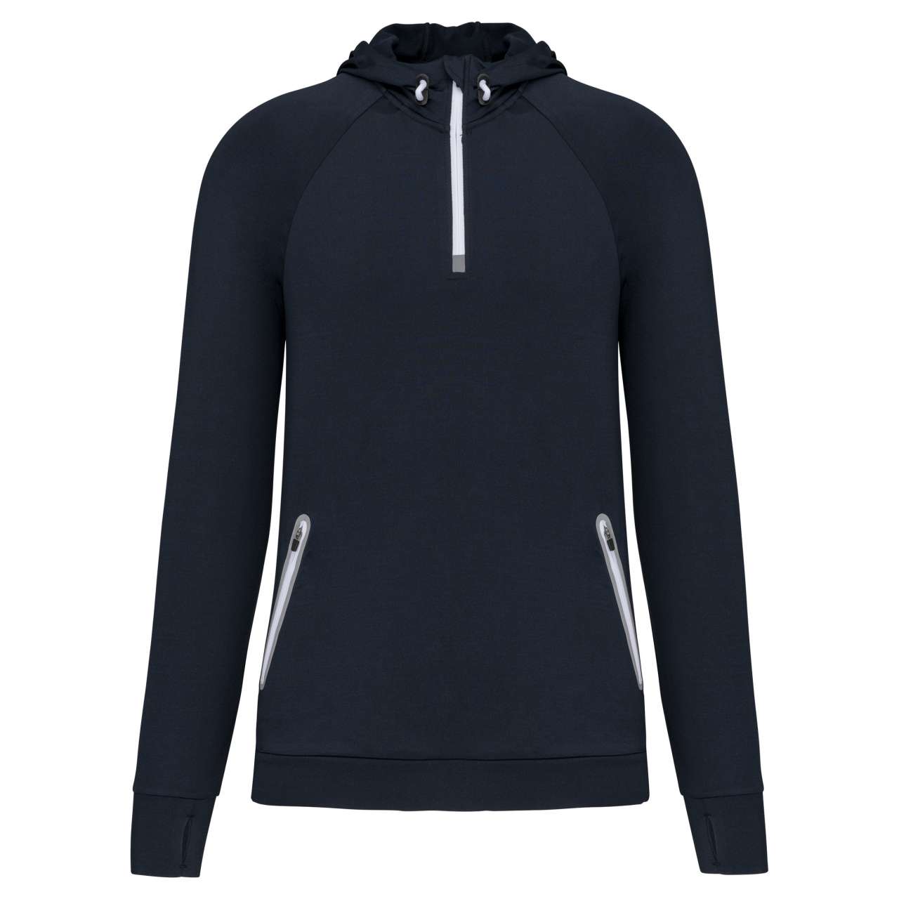 Zip Neck Hooded Sports Sweatshirt