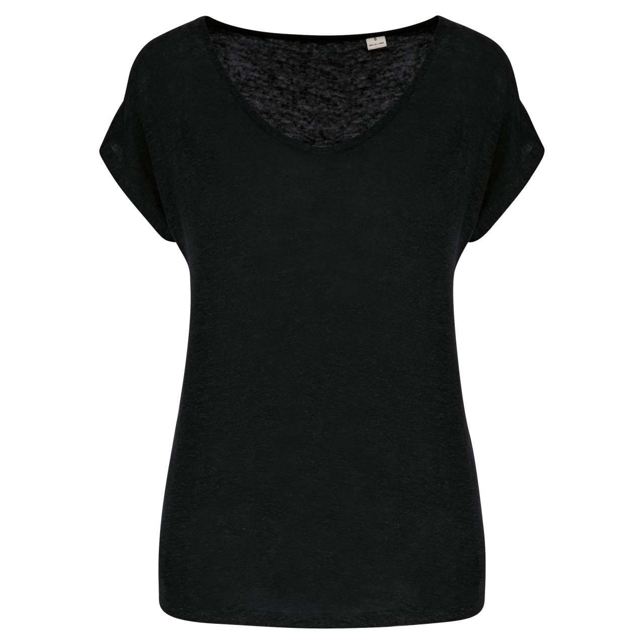 Damen V-Ausschnitt Leinen T-Shirt