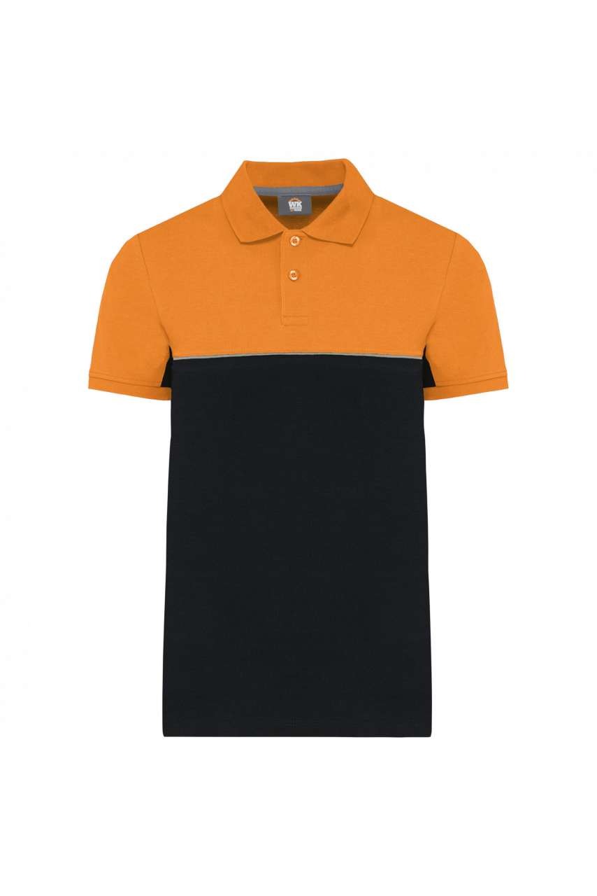 Unisex Ökofreundliches Zweifarbiges Kurzarm Poloshirt