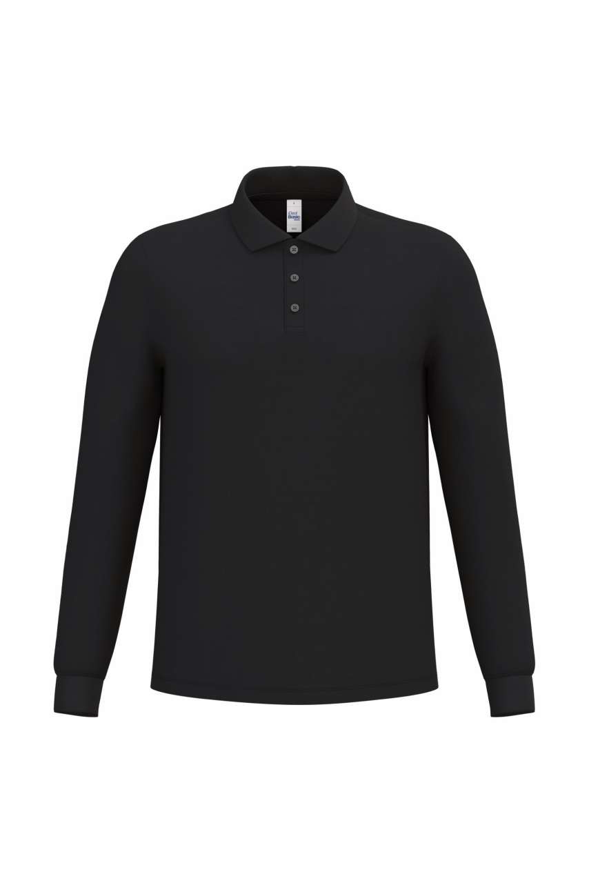Herren Piqué-Langarm-Poloshirt