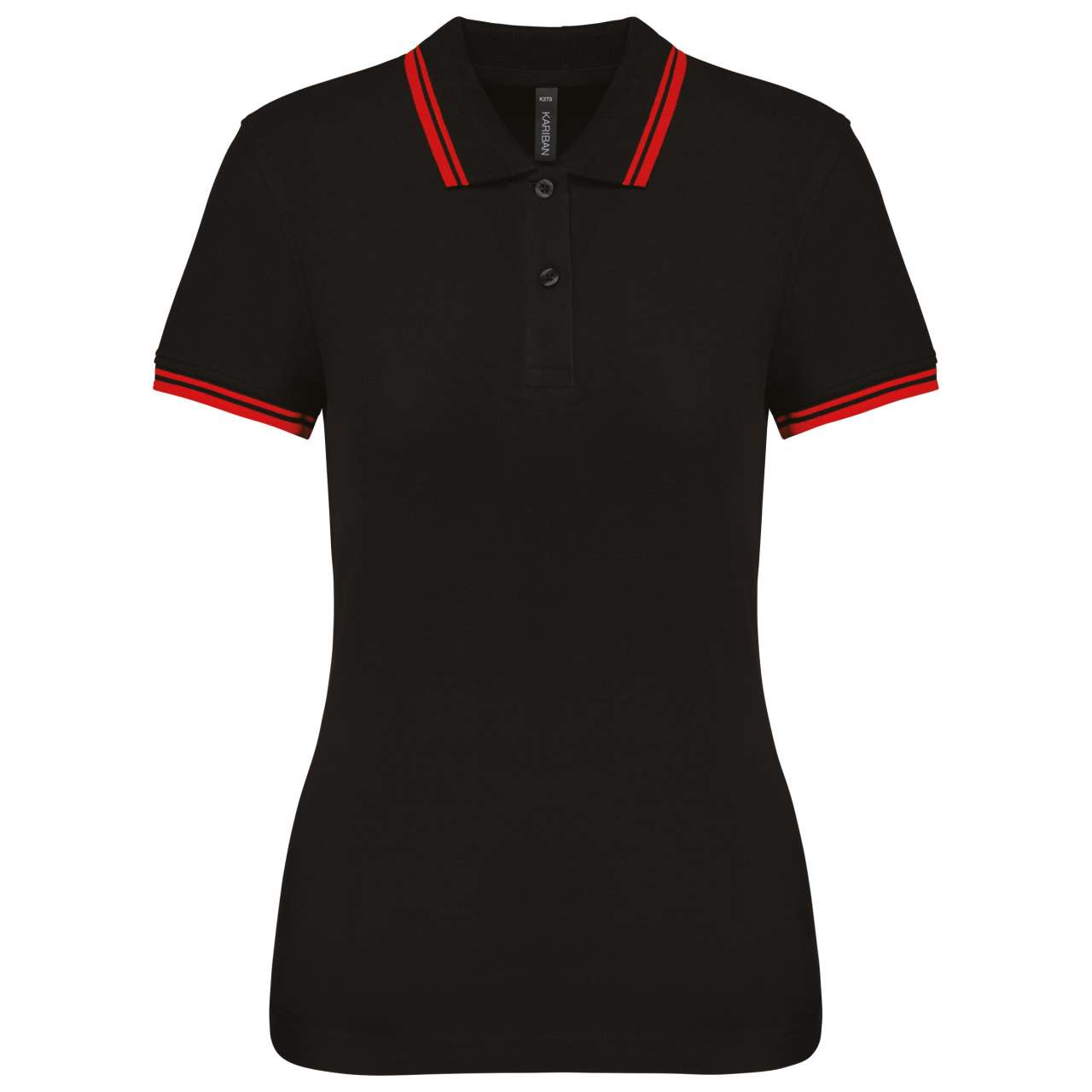 Damen Kurzarm Poloshirt mit Kontrastpaspelierung