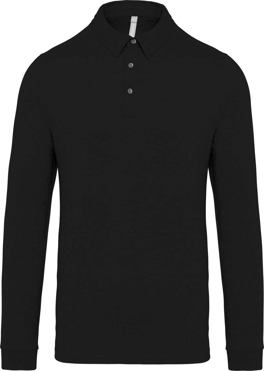 Men's Long Sleeved Jersey Polo Shirt