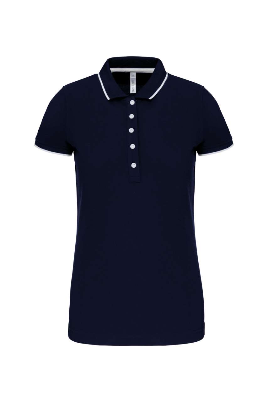 Damen Kurzarm Piqué-Strick Poloshirt